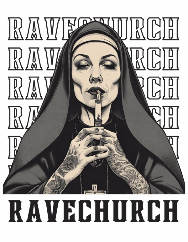 Smoking Nun Oversized T-Shirt White – Bild 3
